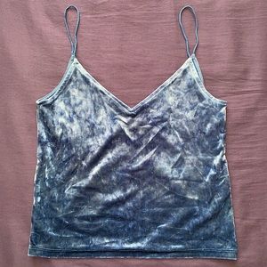 H&M Divided Blue Velvet Camisole Top